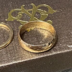 NEW Wide Gold plated Band Stack Ring size 6